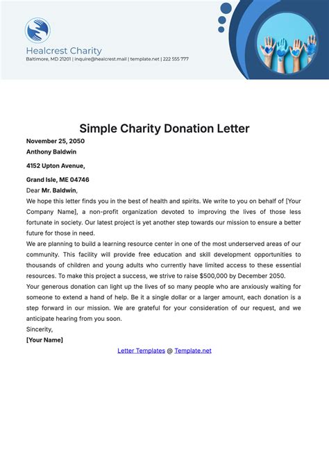 Tips to Write Charity or Donation letter .